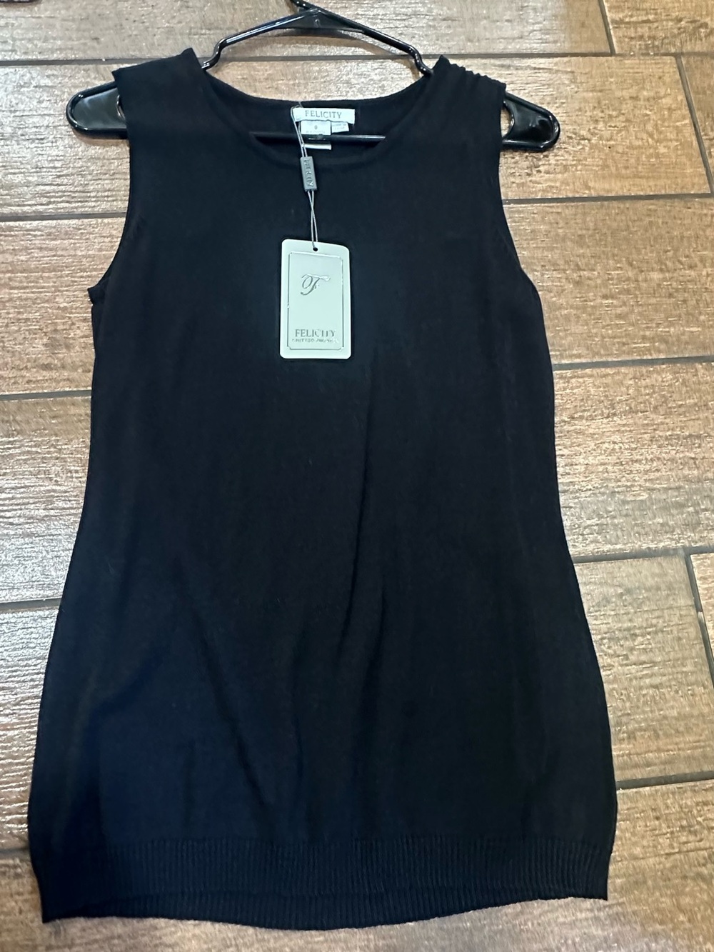 Black Sleeveless Knit Tank Top